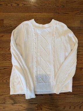 Hollister Cream Cable-Knit Crew Sweater